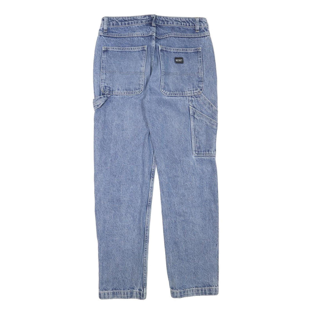 RESET Womens Regular Fit Denim Blue Jeans W28 L27 Practical Pockets Zip Closure