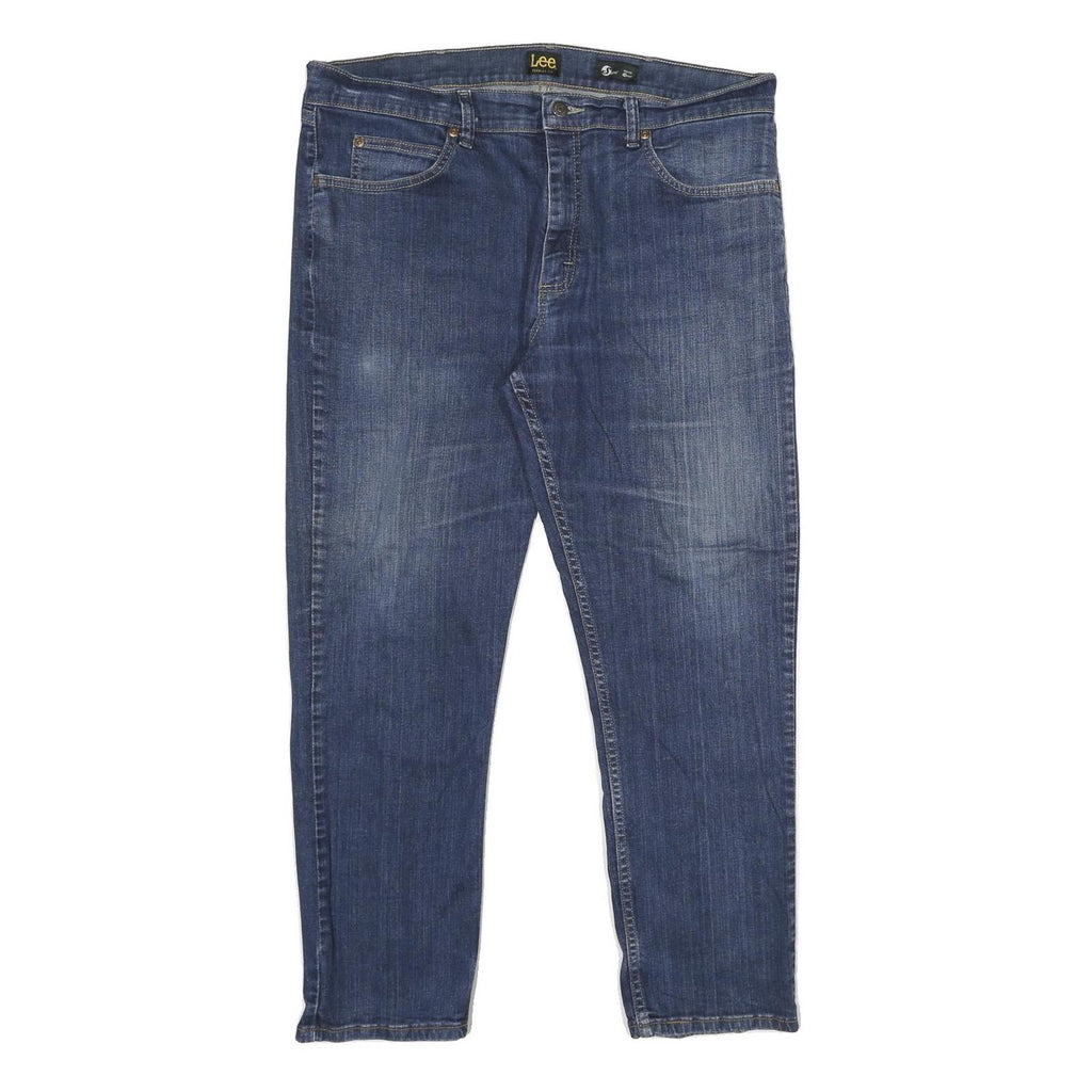 LEE Mens Jeans Blue Regular Straight Denim Medium W38 L29 Classic Fit Zip