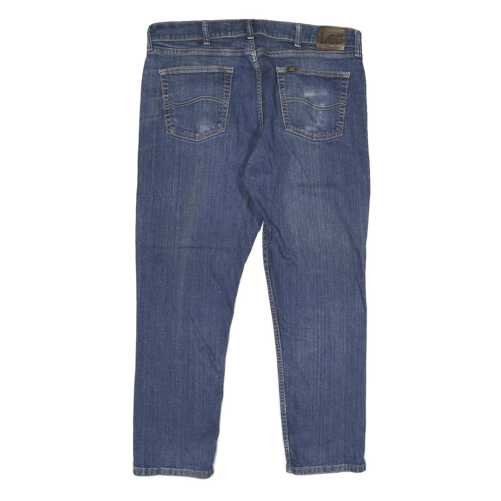 LEE Mens Jeans Blue Regular Straight Denim Medium W38 L29 Classic Fit Zip