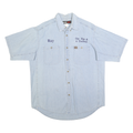 WRANGLER Mens Blue Workwear Shirt XL Embroidered Buttons Casual Cotton Blend