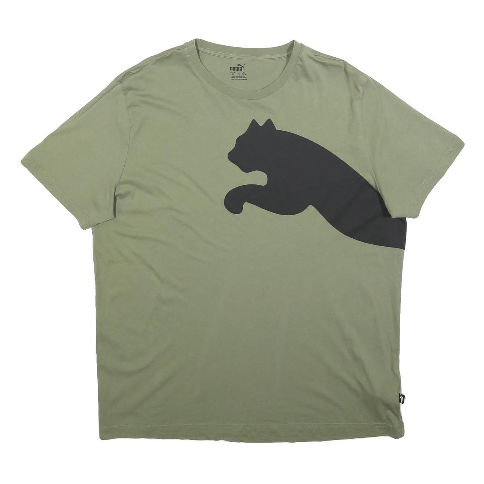 PUMA Mens Green Black Graphic T-Shirt XL Short Sleeve Crew Neck Sport Casual