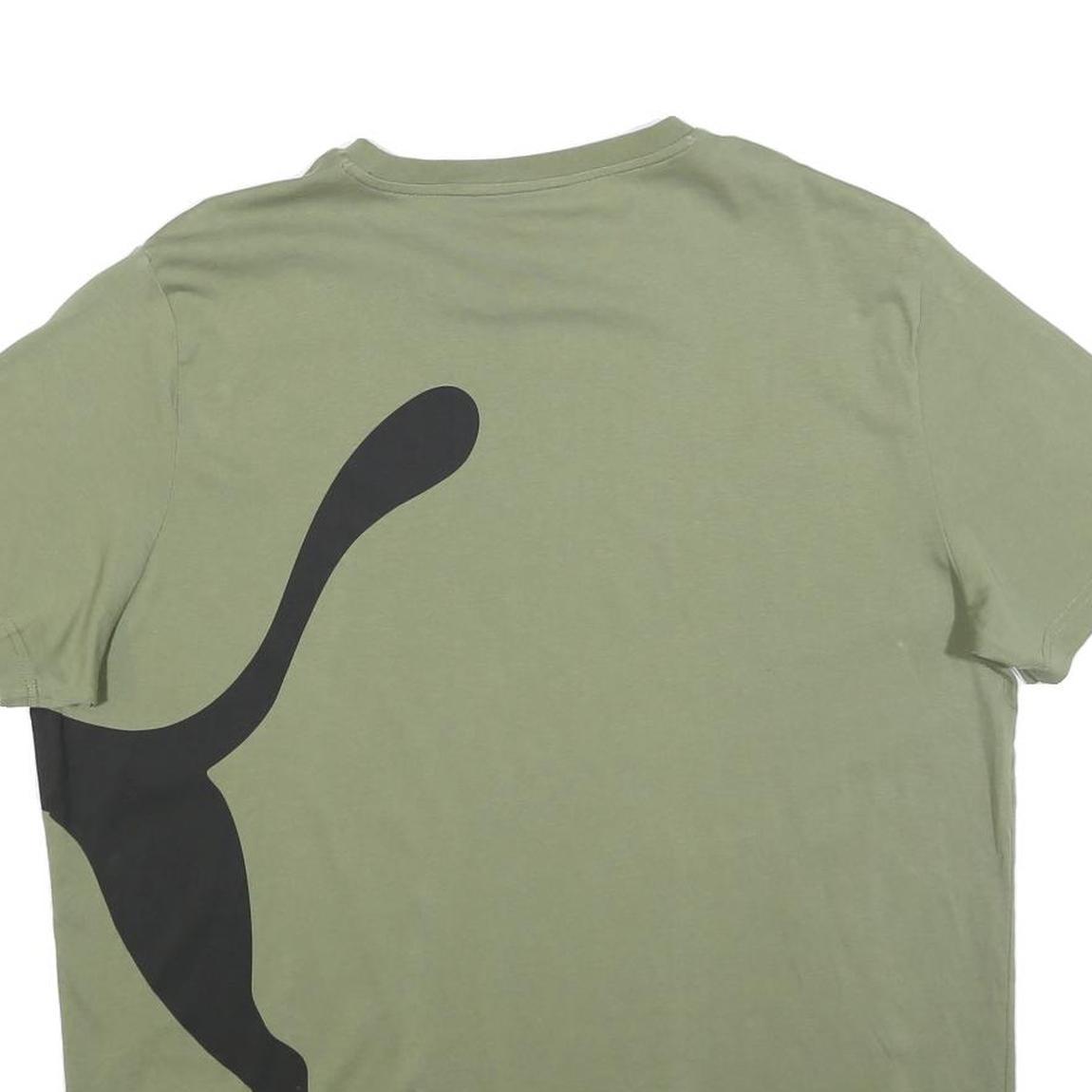 PUMA Mens Green Black Graphic T-Shirt XL Short Sleeve Crew Neck Sport Casual