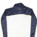 REEBOK Mens White & Navy Blue Zip Jacket S Polyester Blend Sportswear Casual