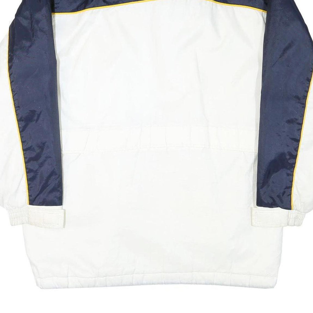 REEBOK Mens White & Navy Blue Zip Jacket S Polyester Blend Sportswear Casual