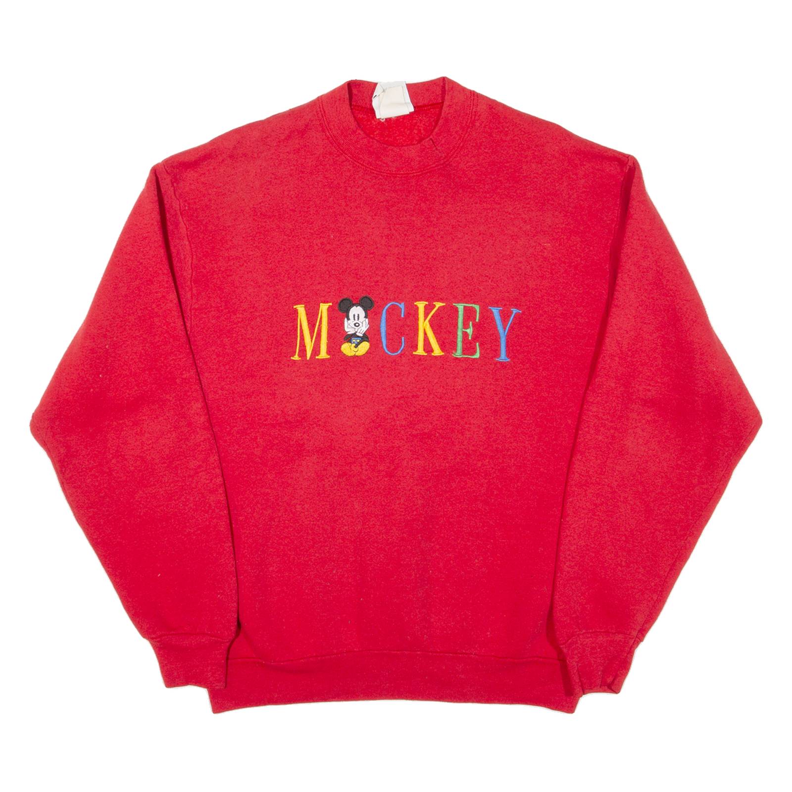 DISNEY Mickey Mouse Womens Sweatshirt Red 90s M