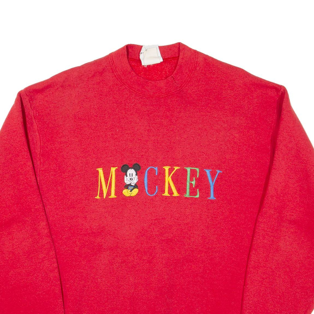 DISNEY Mickey Mouse Womens Sweatshirt Red 90s M