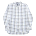 TOMMY HILFIGER Mens White Blue Check Shirt XL Button-Down Collar Long Sleeve