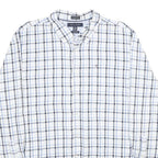 TOMMY HILFIGER Mens White Blue Check Shirt XL Button-Down Collar Long Sleeve