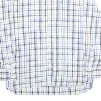 TOMMY HILFIGER Mens White Blue Check Shirt XL Button-Down Collar Long Sleeve