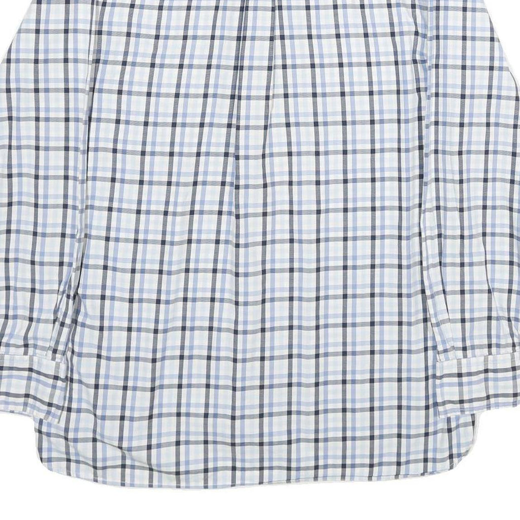 TOMMY HILFIGER Mens White Blue Check Shirt XL Button-Down Collar Long Sleeve