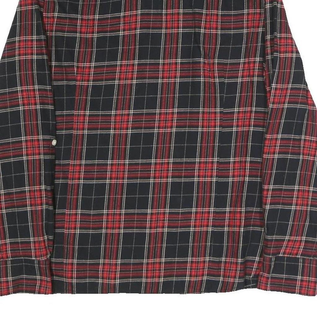 TOMMY HILFIGER Womens Black & Red Check Shirt L Cotton Blend Casual Long Sleeve