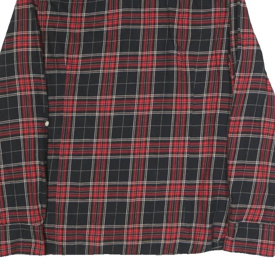 TOMMY HILFIGER Womens Black & Red Check Shirt L Cotton Blend Casual Long Sleeve