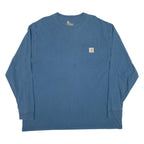 CARHARTT Mens T-Shirt Blue Long Sleeve XL