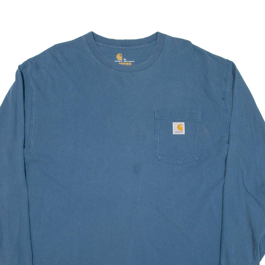CARHARTT Mens T-Shirt Blue Long Sleeve XL