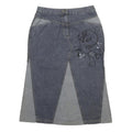 LOONEY TUNES Womens Blue & Grey Denim Panelled Midi Cotton Skirt L Character