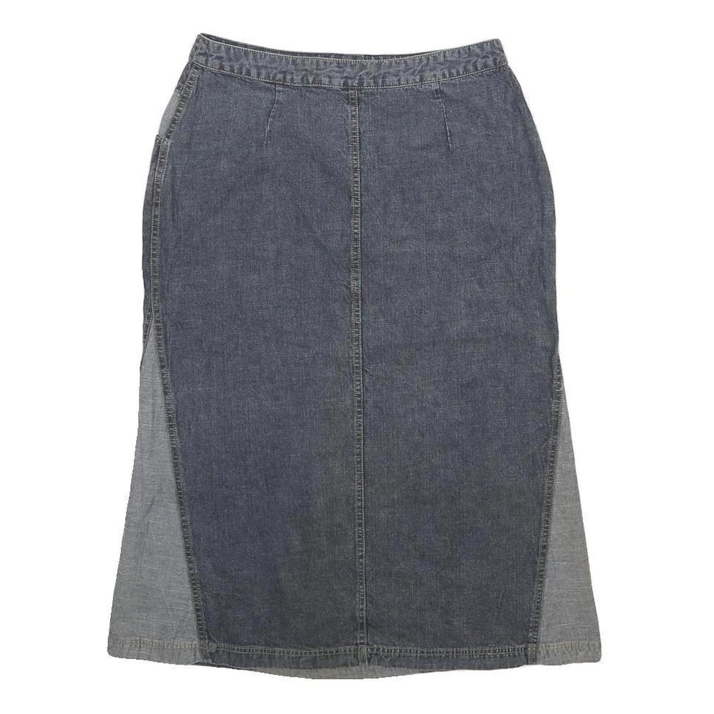 LOONEY TUNES Womens Blue & Grey Denim Panelled Midi Cotton Skirt L Character