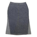 LOONEY TUNES Womens Blue & Grey Denim Panelled Midi Cotton Skirt L Character