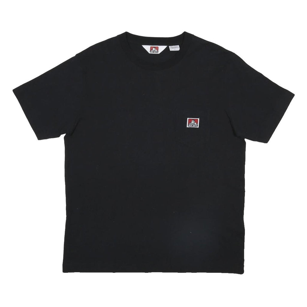 BEN DAVIS Mens Black Pocket T-Shirt L Short Sleeve Crew Neck Classic Cotton