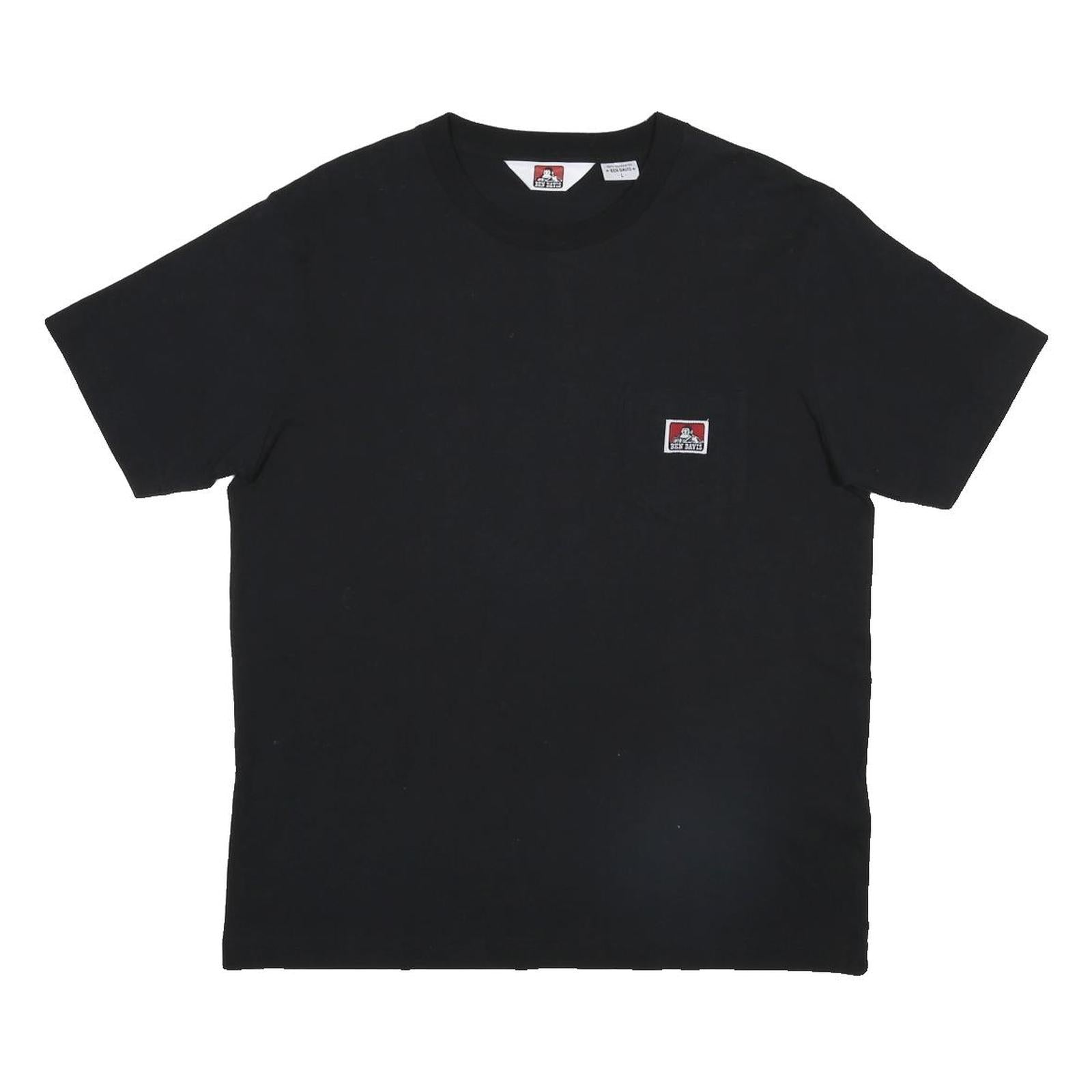 BEN DAVIS Mens Black Pocket T-Shirt L Short Sleeve Crew Neck Classic Cotton