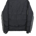 FILA Mens Black & Grey Puffer Jacket XL Polyester Zip Hooded Plain Sportswear