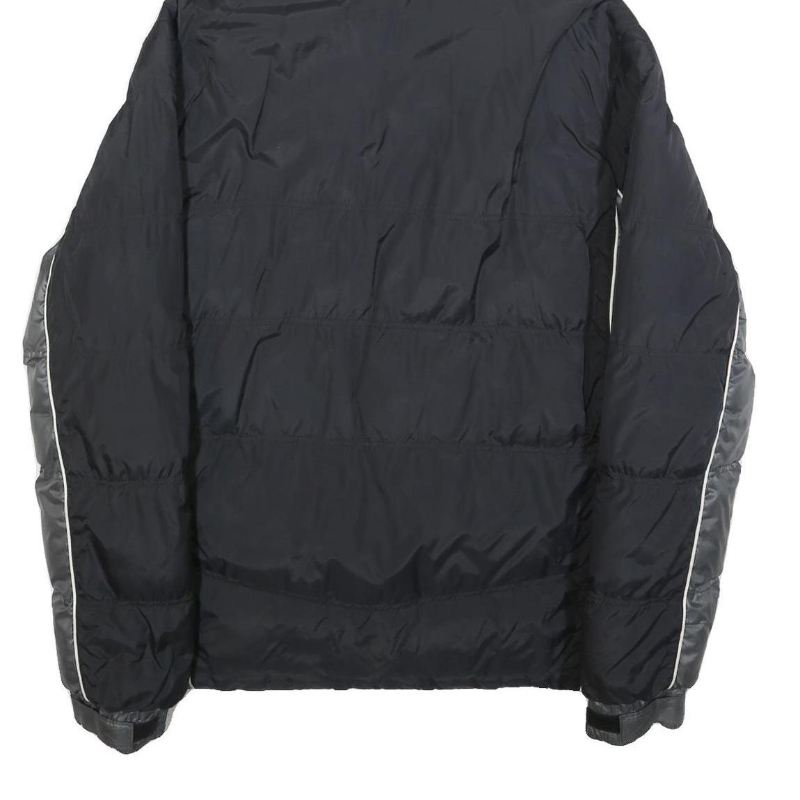 FILA Mens Black & Grey Puffer Jacket XL Polyester Zip Hooded Plain Sportswear