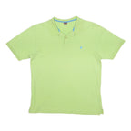 INVICTA Mens Green Short Sleeve Plain Polo Shirt L Cotton Blend Casual