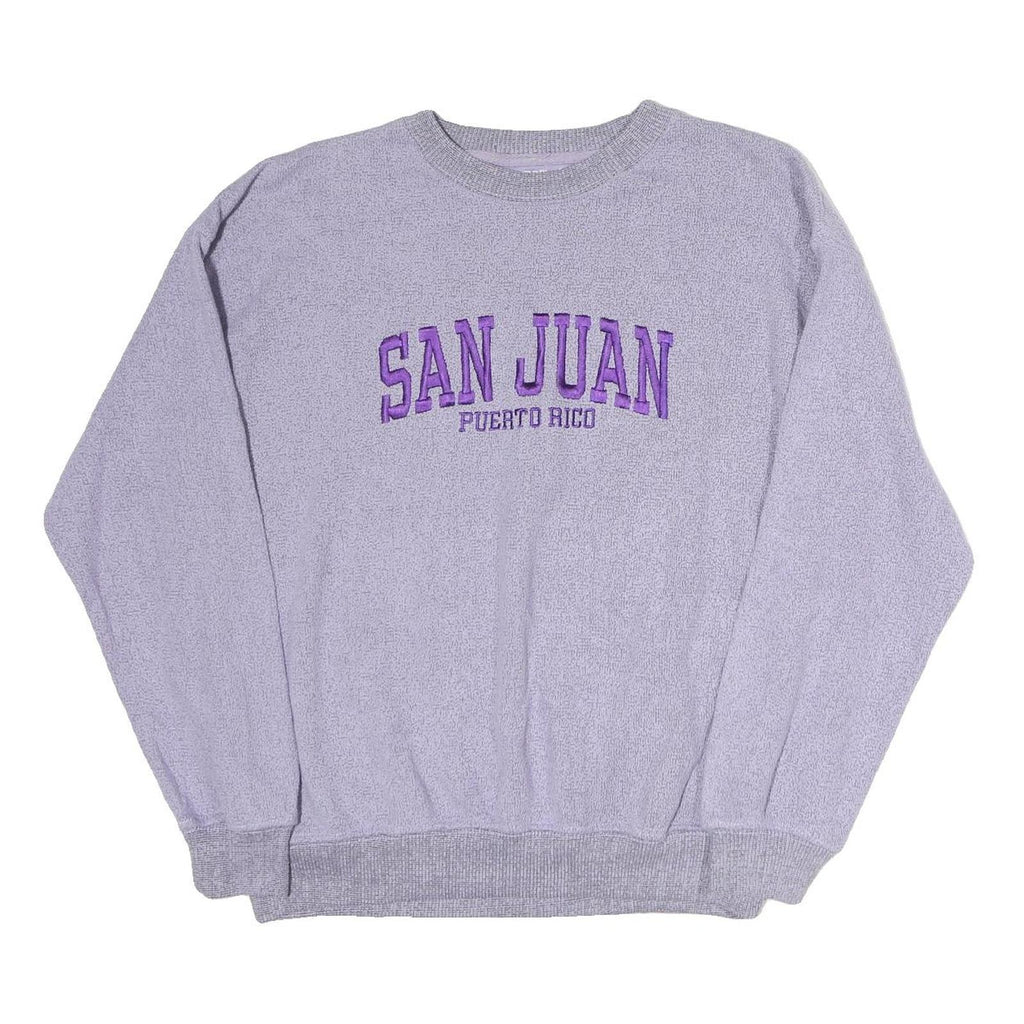 DESTINATIONS Womens Lilac San Juan Puerto Rico Crew Neck Sweatshirt L Cotton
