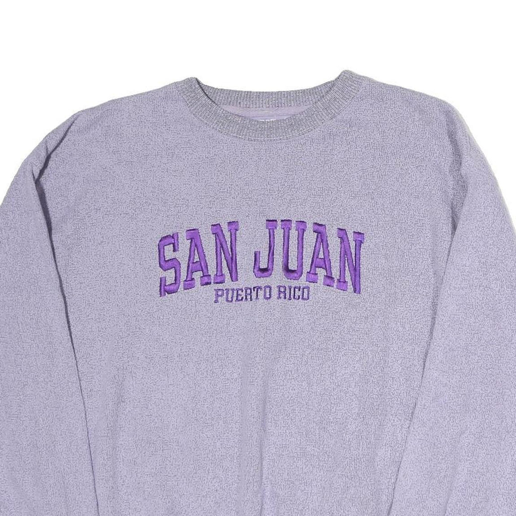 DESTINATIONS Womens Lilac San Juan Puerto Rico Crew Neck Sweatshirt L Cotton
