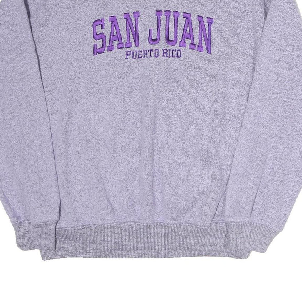 DESTINATIONS Womens Lilac San Juan Puerto Rico Crew Neck Sweatshirt L Cotton