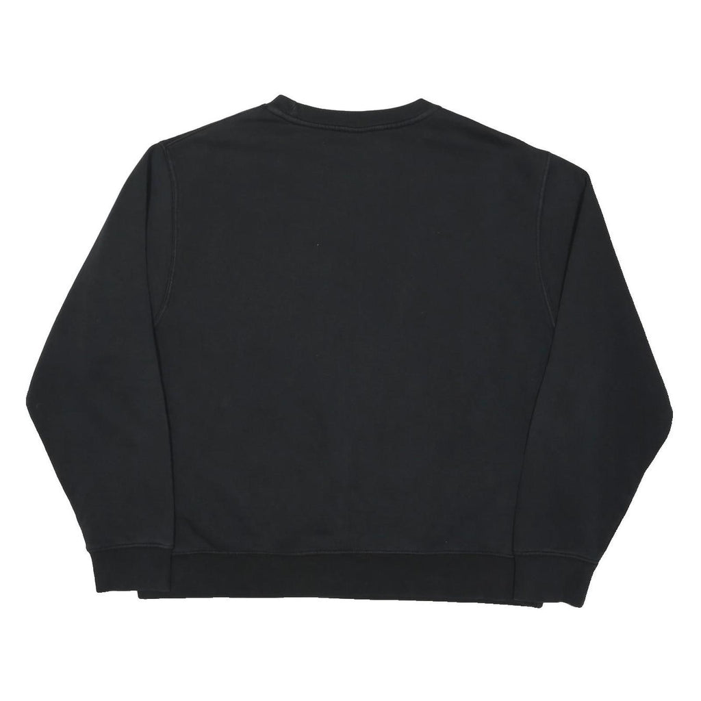 NIKE Mens Black Cotton Blend Crew Neck L Sweatshirt Swoosh Logo Pullover Casual