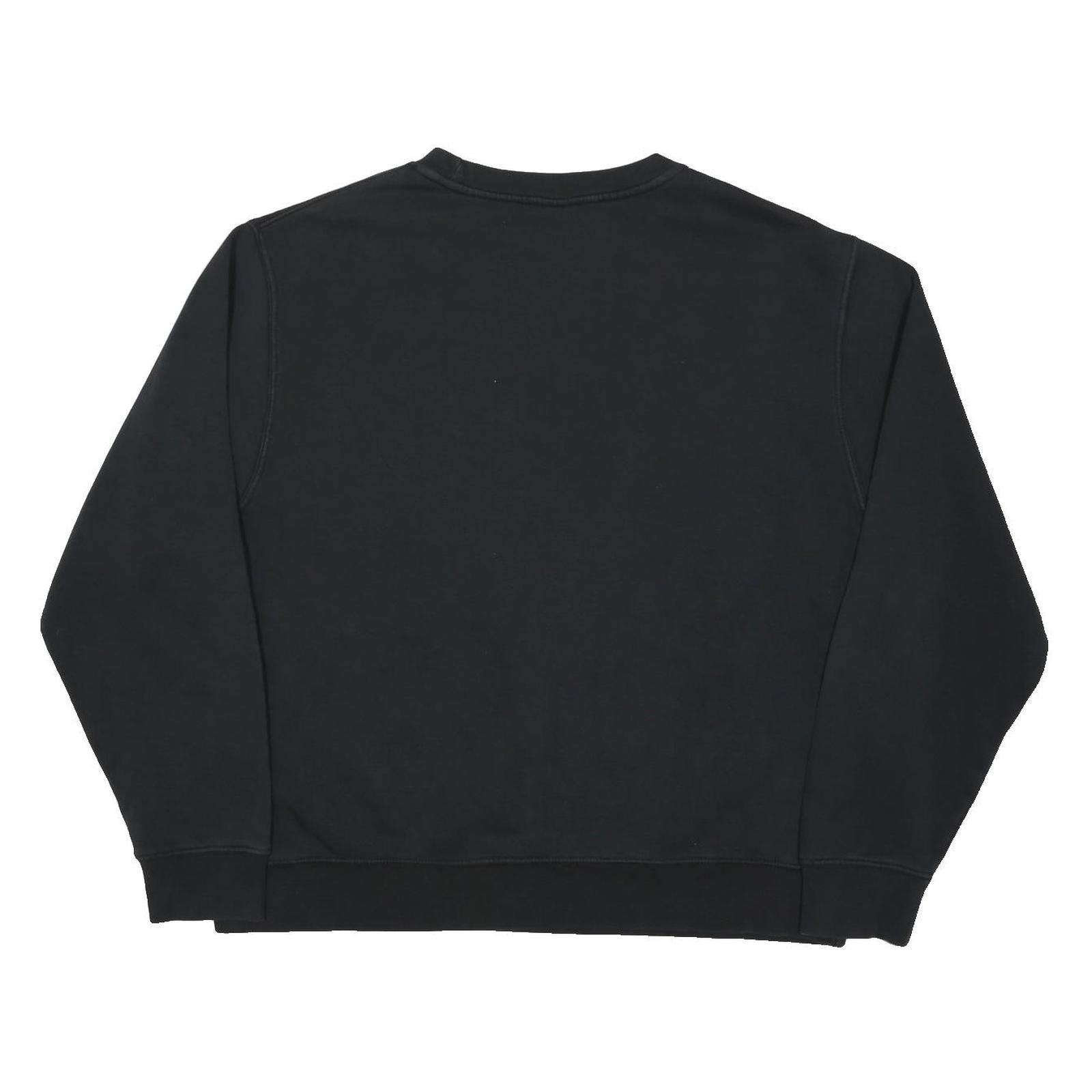 NIKE Mens Black Cotton Blend Crew Neck L Sweatshirt Swoosh Logo Pullover Casual