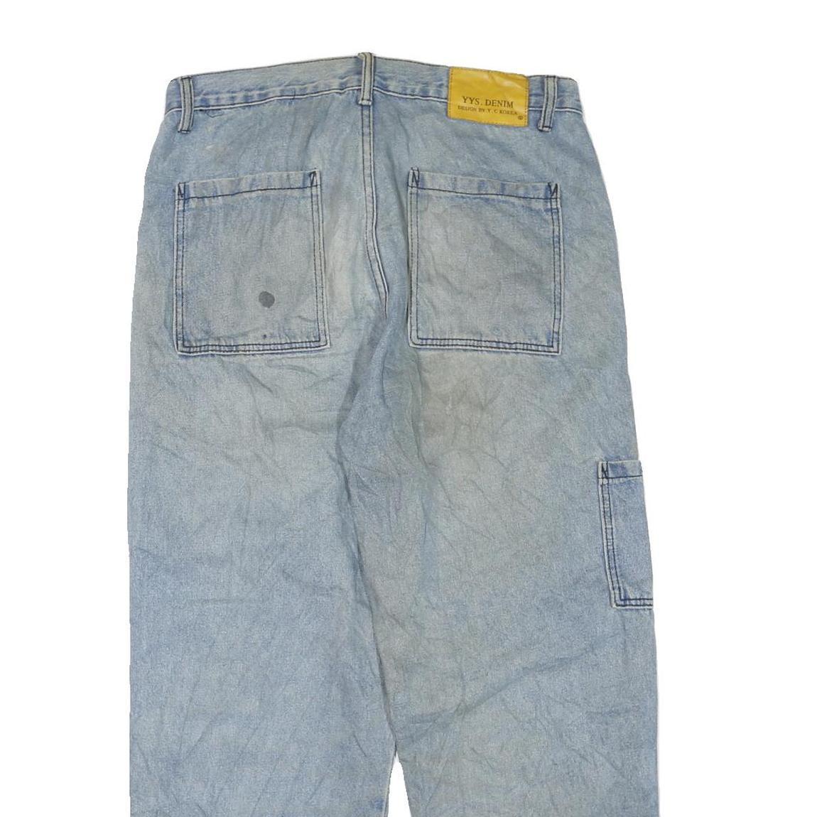 YYS. DENIM Womens Regular Light Blue Denim Jeans W34 L28 Utility Pocket Zip Fly