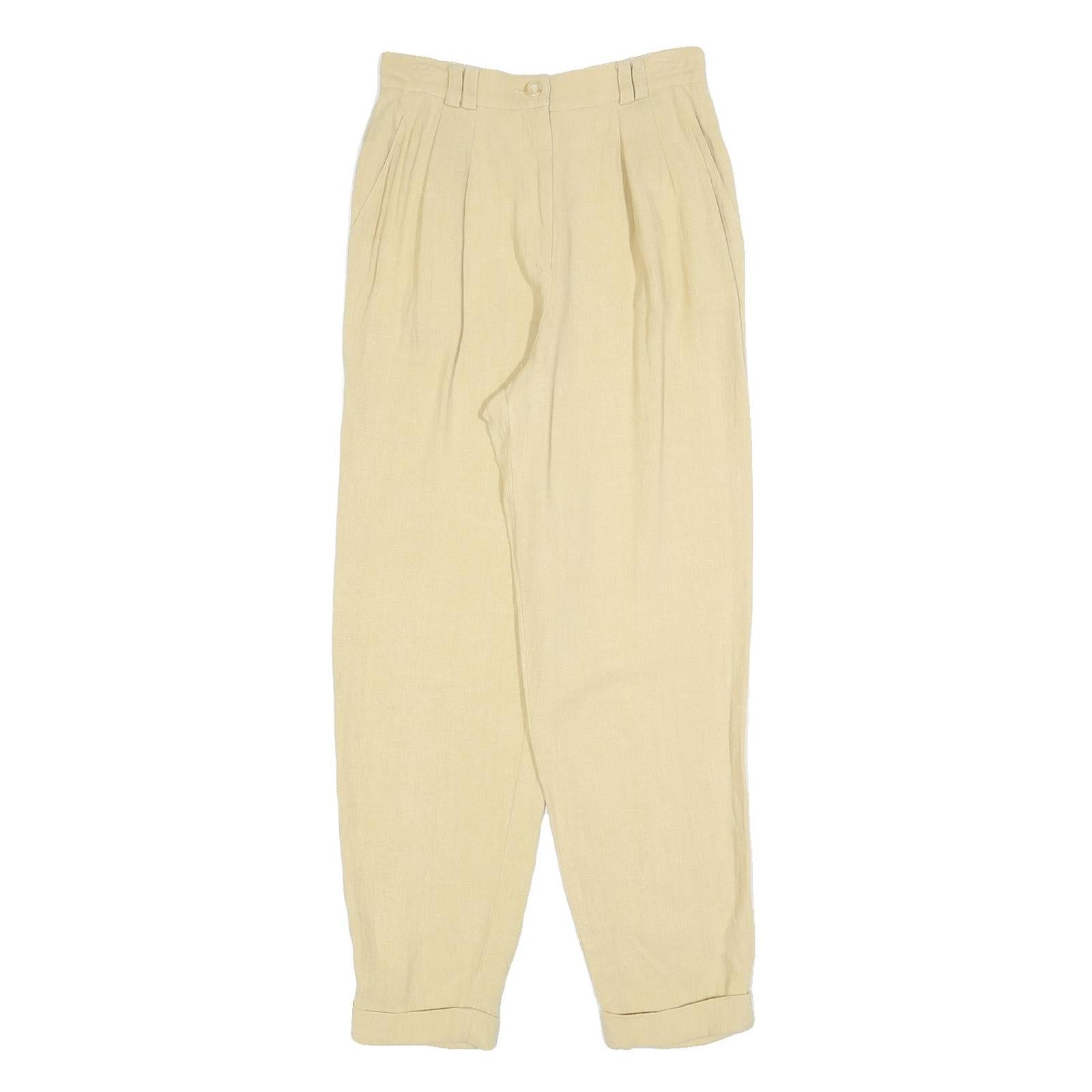 COMMA Womens Beige Relaxed Tapered Trousers W26 L28 Lightweight Fashion