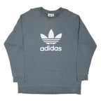 ADIDAS ORIGINALS Mens Grey Crew Neck 2XL Sweatshirt Cotton Blend Casual Wear