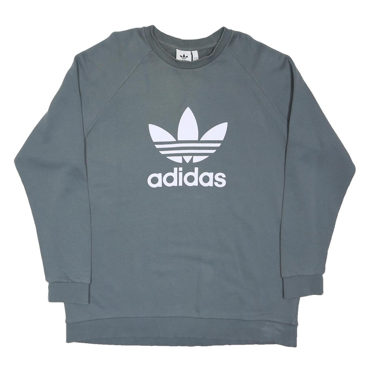 ADIDAS ORIGINALS Mens Grey Crew Neck 2XL Sweatshirt Cotton Blend Casual Wear