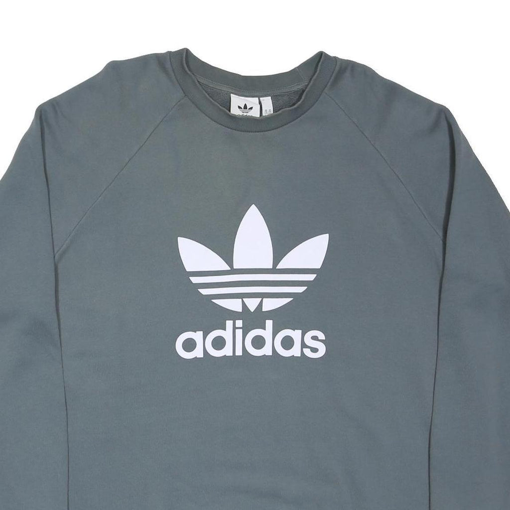 ADIDAS ORIGINALS Mens Grey Crew Neck 2XL Sweatshirt Cotton Blend Casual Wear