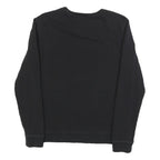 GUESS Womens Black Cotton Blend Crew Neck Sweatshirt S Classic Logo
