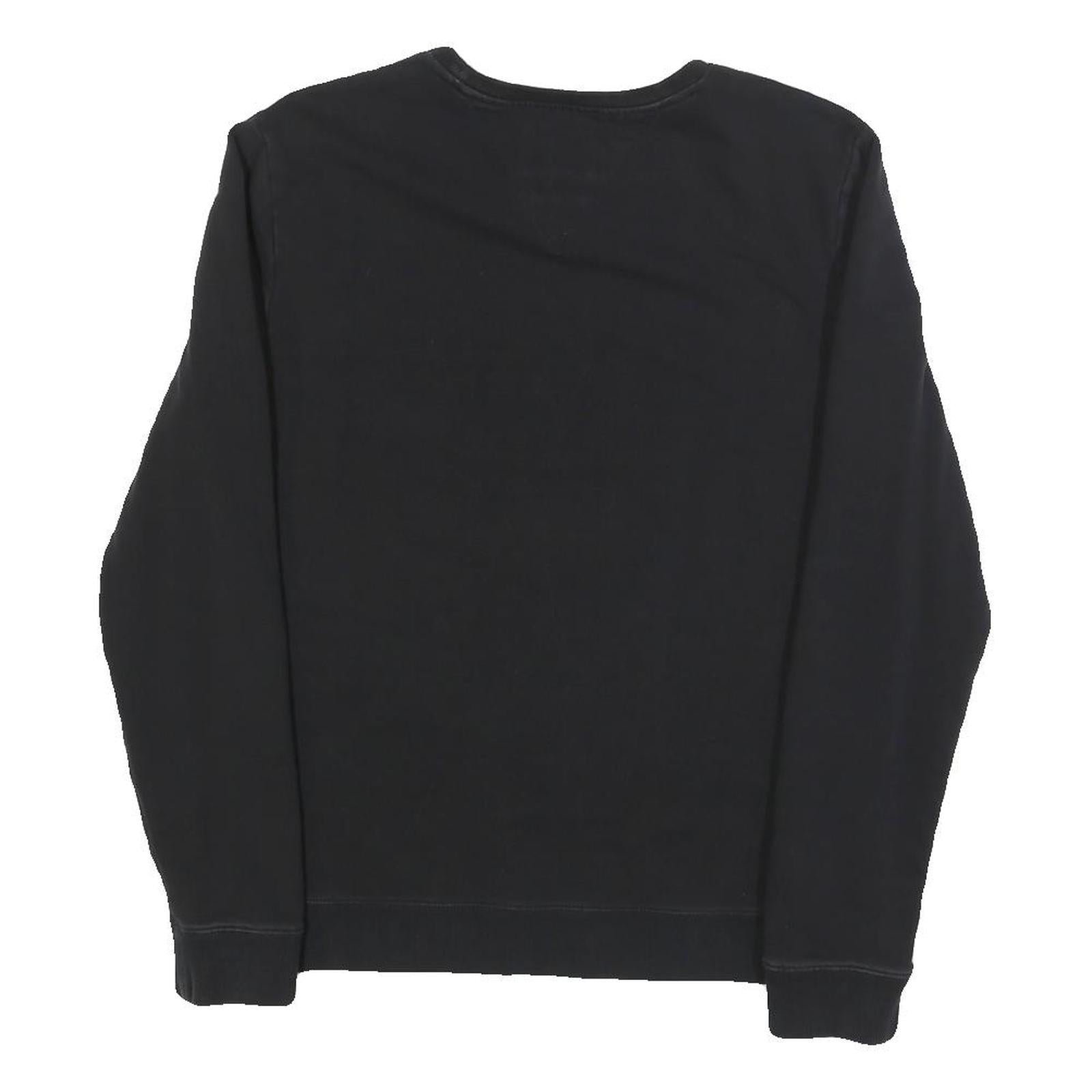 GUESS Womens Black Cotton Blend Crew Neck Sweatshirt S Classic Logo