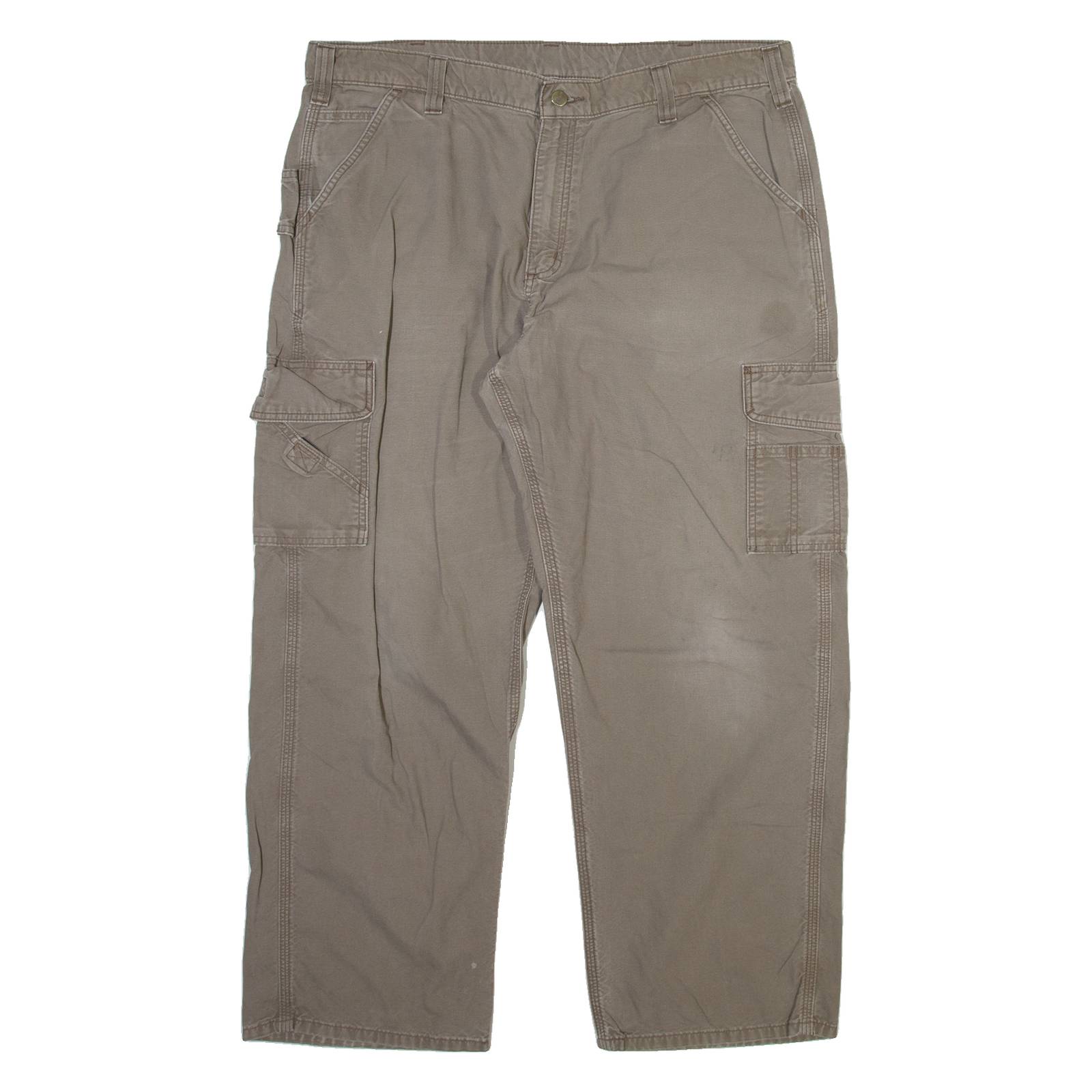 CARHARTT Carpenter Mens Trousers Grey Relaxed Straight W40 L30