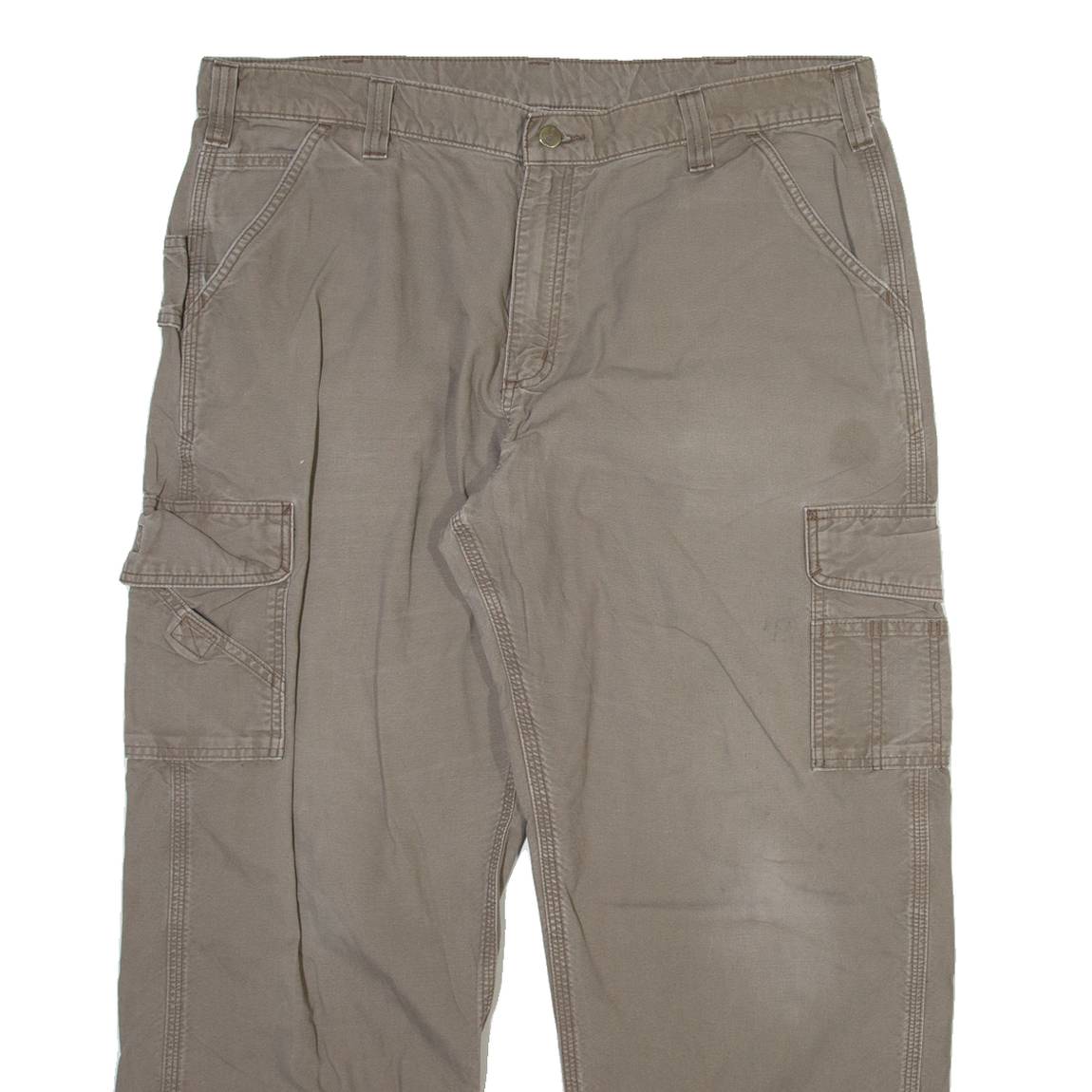 CARHARTT Carpenter Mens Trousers Grey Relaxed Straight W40 L30