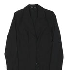 ZARA Womens Black Tailored Jacket S Polyester Blend Button Plain Long Sleeve