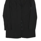 ZARA Womens Black Tailored Jacket S Polyester Blend Button Plain Long Sleeve