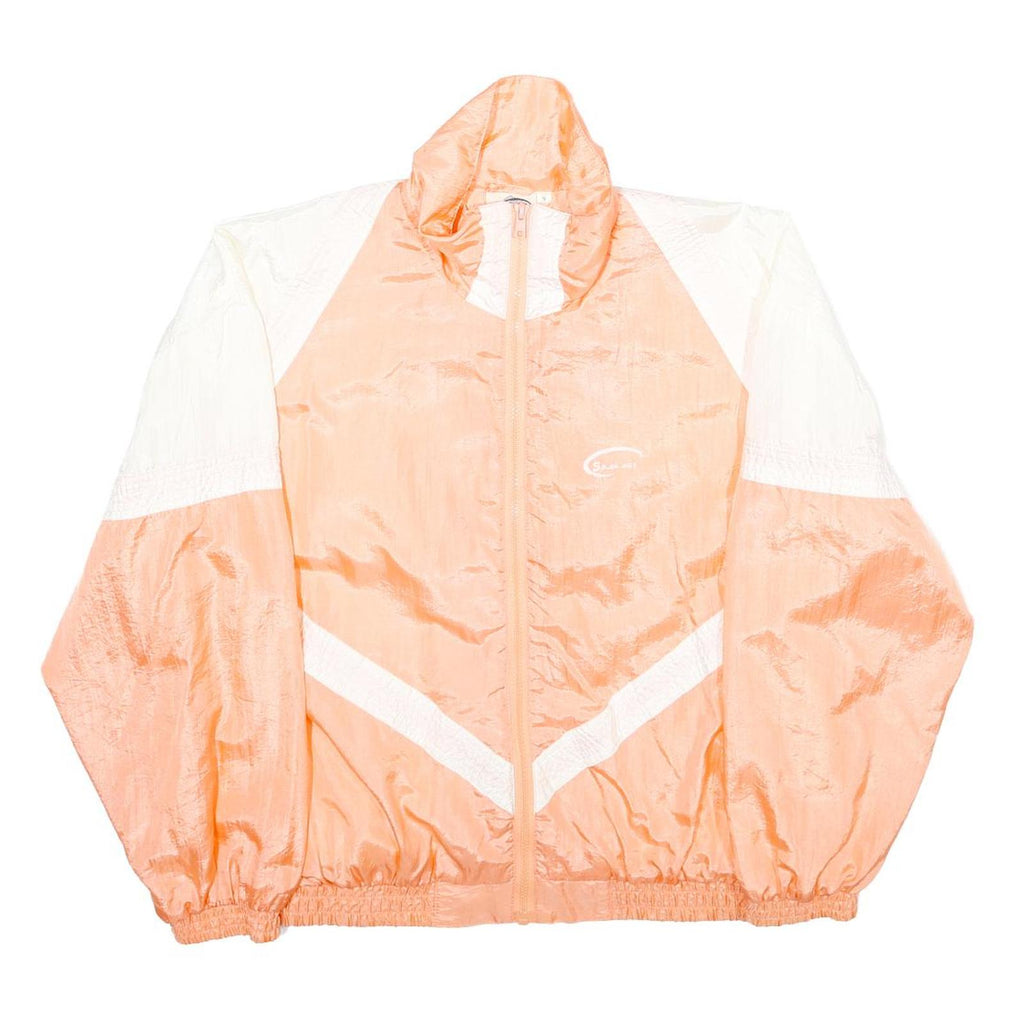 SPEEDWAY Womens Peach & White Colourblock Zip Up Nylon Jacket S Casual Outerwear