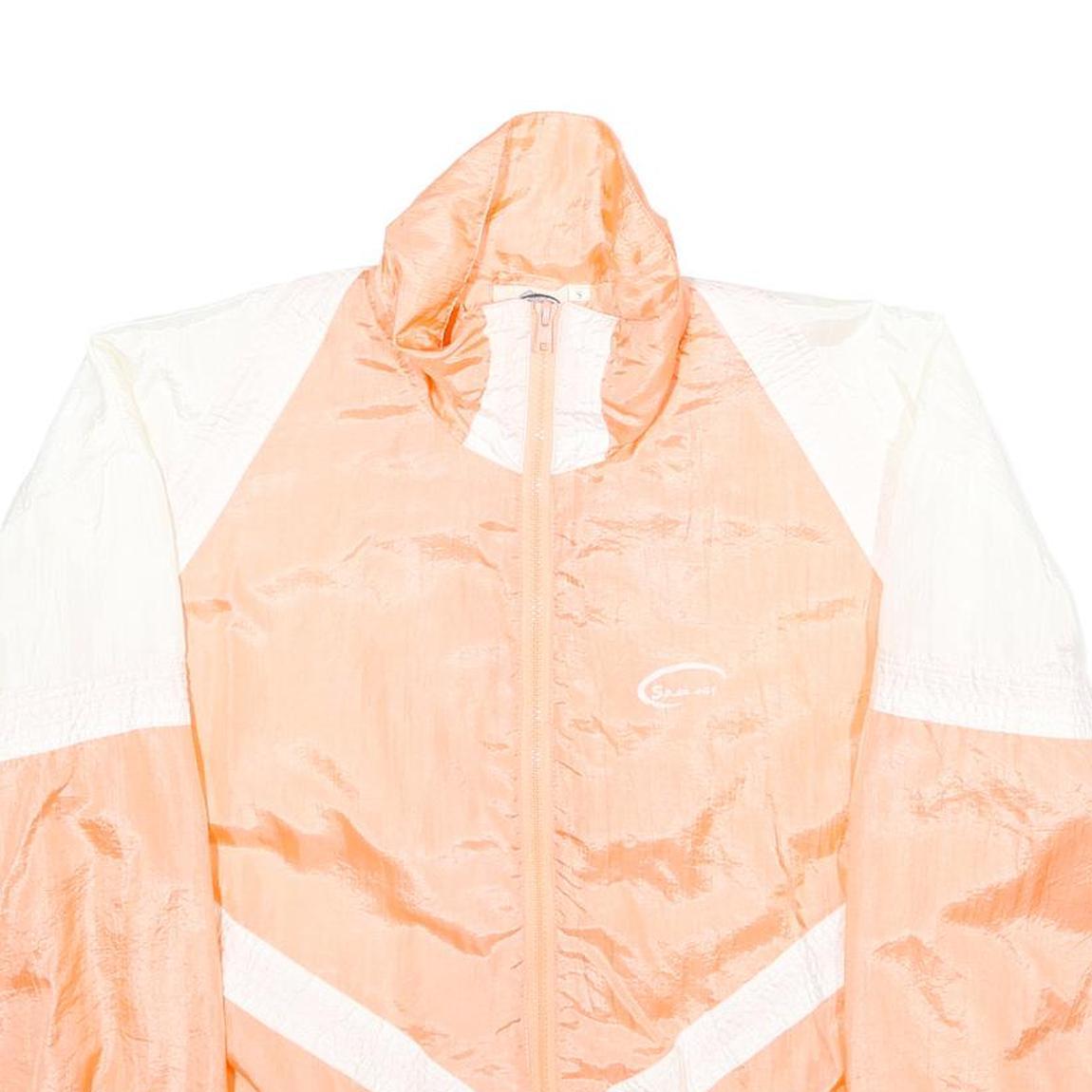 SPEEDWAY Womens Peach & White Colourblock Zip Up Nylon Jacket S Casual Outerwear