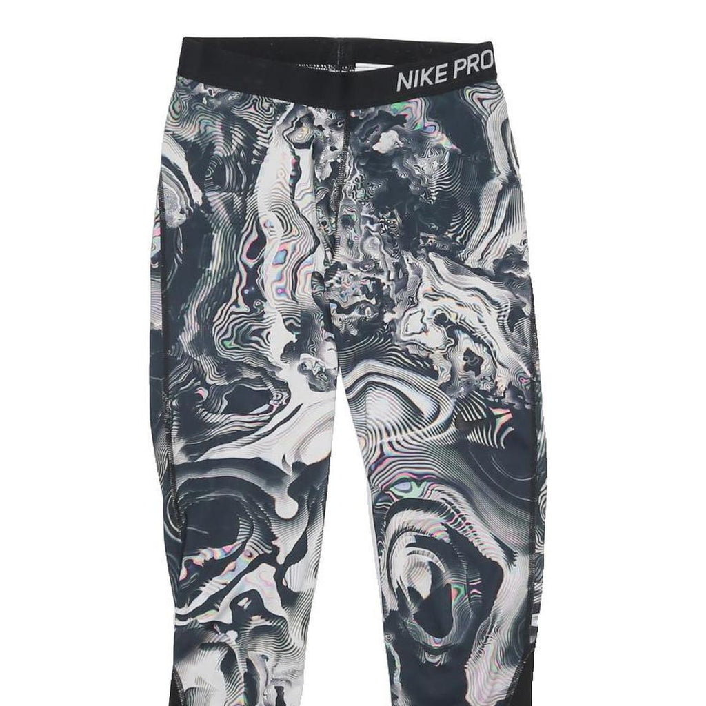 NIKE Womens Joggers Black & Grey M W23 L27 Marble Print Slim Tapered Fit