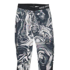 NIKE Womens Joggers Black & Grey M W23 L27 Marble Print Slim Tapered Fit
