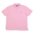 CHAPS Mens Pink Short Sleeve Plain Polo Shirt L Cotton Blend Stretch
