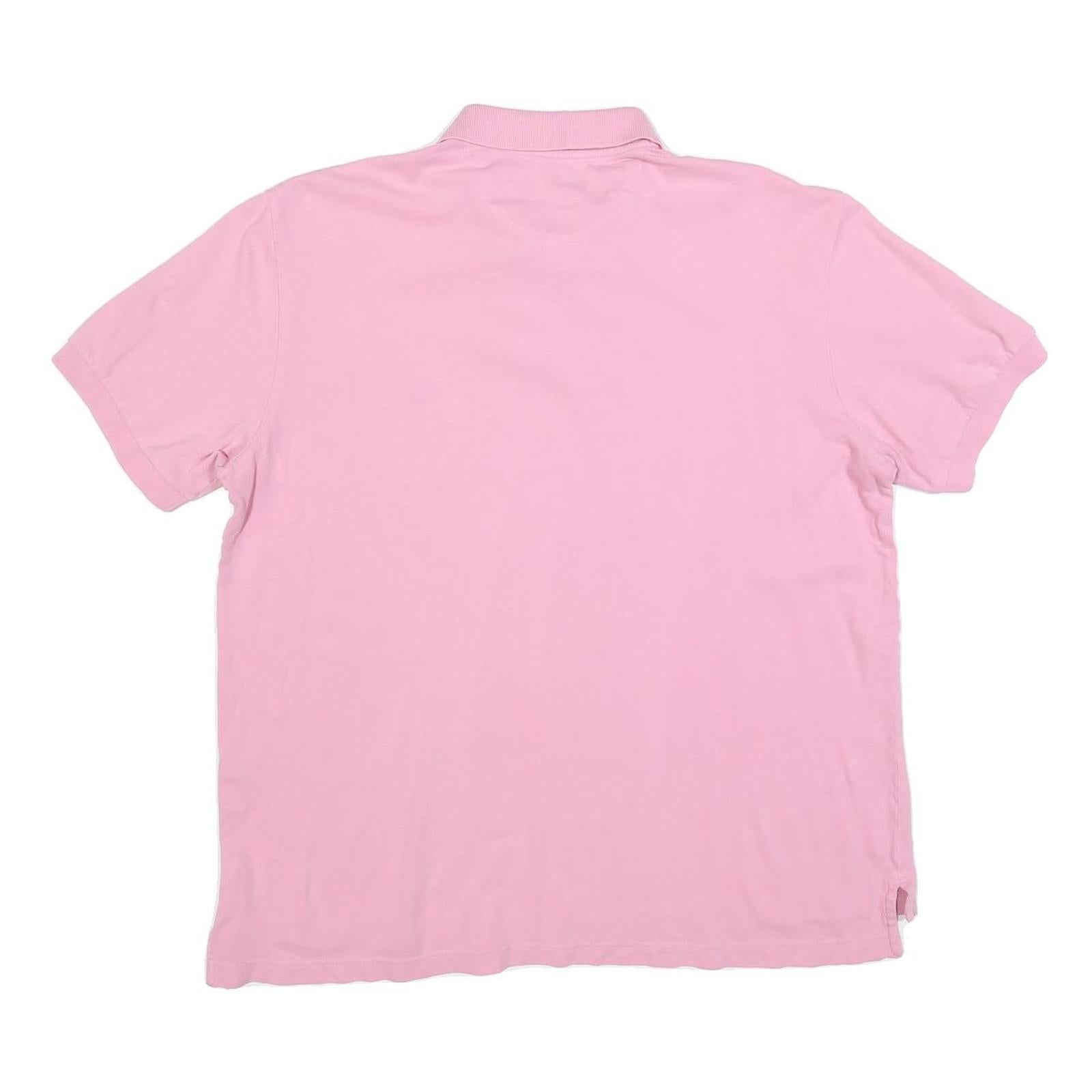 CHAPS Mens Pink Short Sleeve Plain Polo Shirt L Cotton Blend Stretch