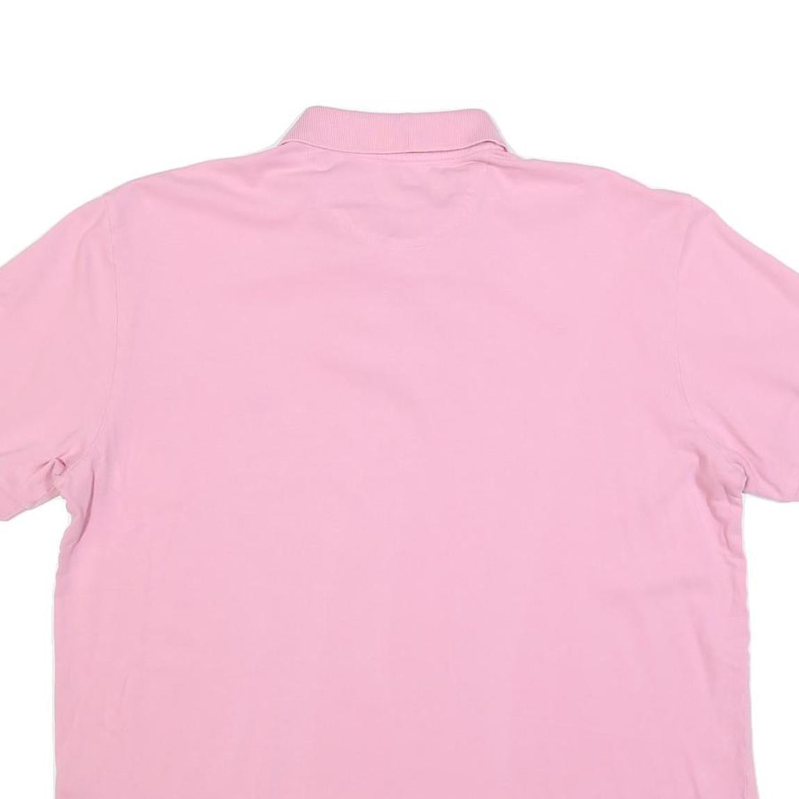 CHAPS Mens Pink Short Sleeve Plain Polo Shirt L Cotton Blend Stretch
