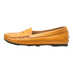 TODS Loafer Shoes Orange Leather Womens UK 4.5
